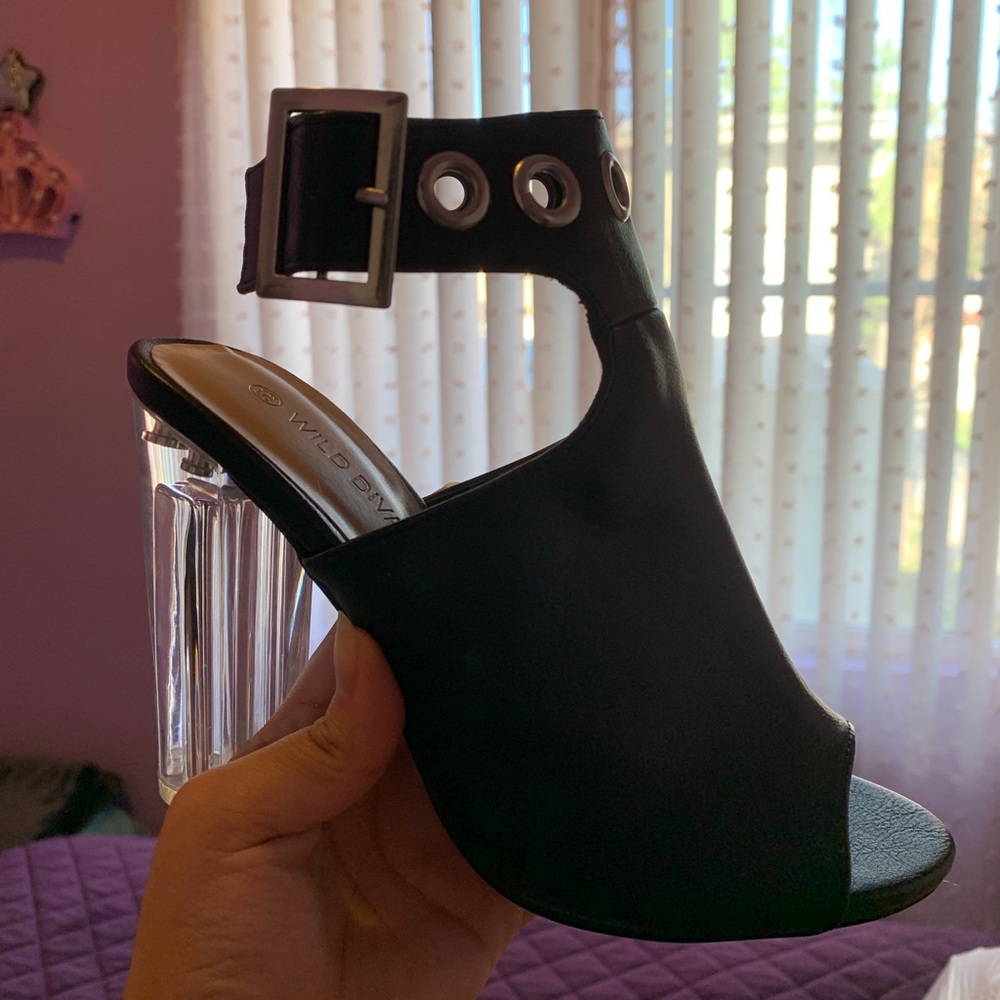 Leather Glass Heel Shoe
